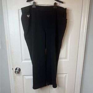 Quacker Factory Black and Gray Knit Pants